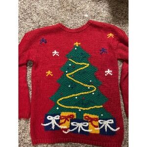 Karen Scott Knit Christmas Sweater, small- longer‎ style